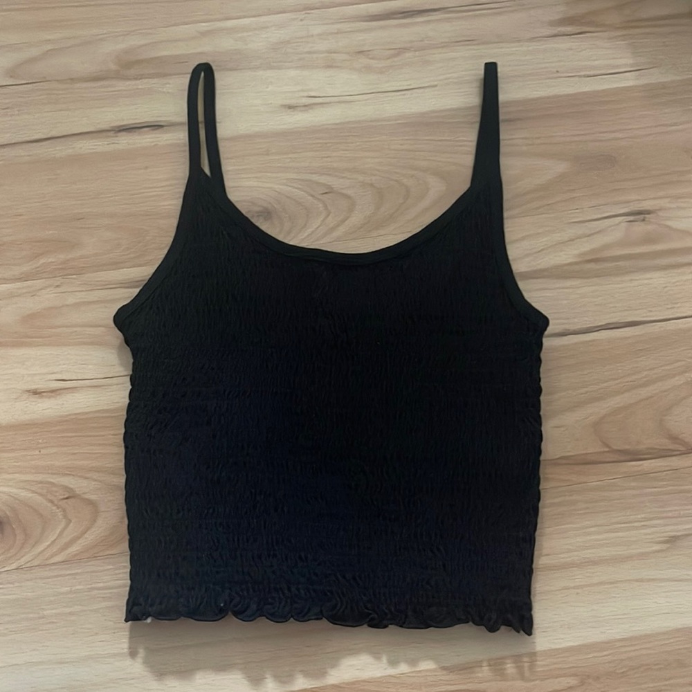 Hollister black ribbed tank top size extra small